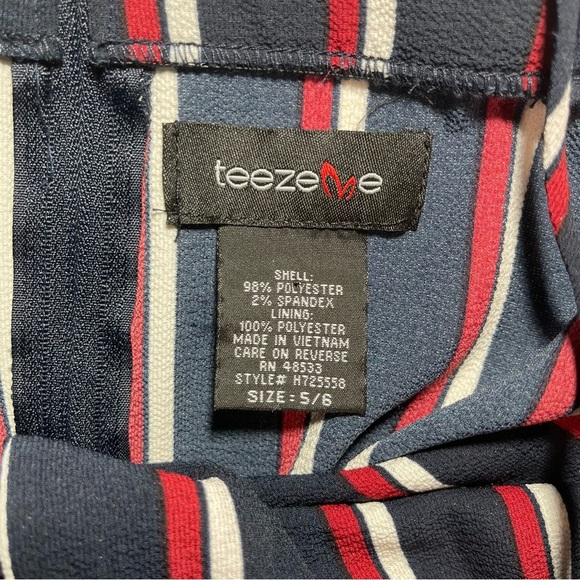 Teeze Me Red, White & Blue Striped Jumpsuit Size 5/6 - Picture 10 of 13
